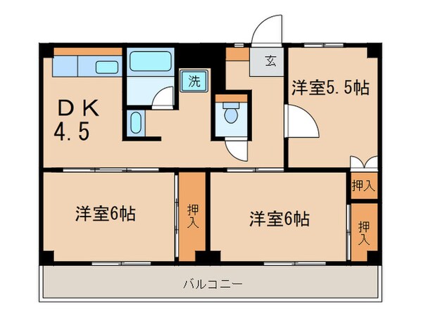 ビレッジハウス則松3号棟の物件間取画像